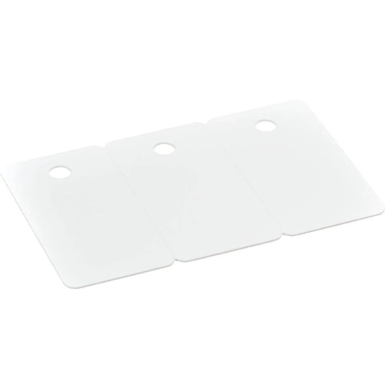 Blank plastic key tags with pre-punched holes, ideal for custom ID card printing