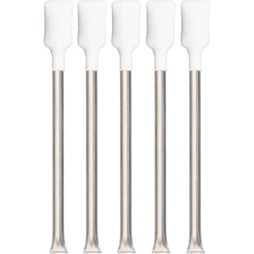 Five Evolis printer cleaning swabs with foam heads for ID card printer maintenance