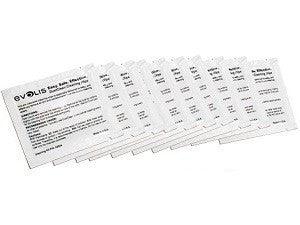 Evolis printer cleaning kit with multiple labeled cleaning cards for ID card printer maintenance