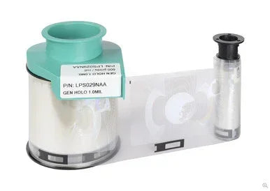 Generic hologram patch printer ribbon roll for ID card printing, labeled LPS029NAA.