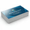 Stack of thick color printed business cards with glossy UV coating on white background