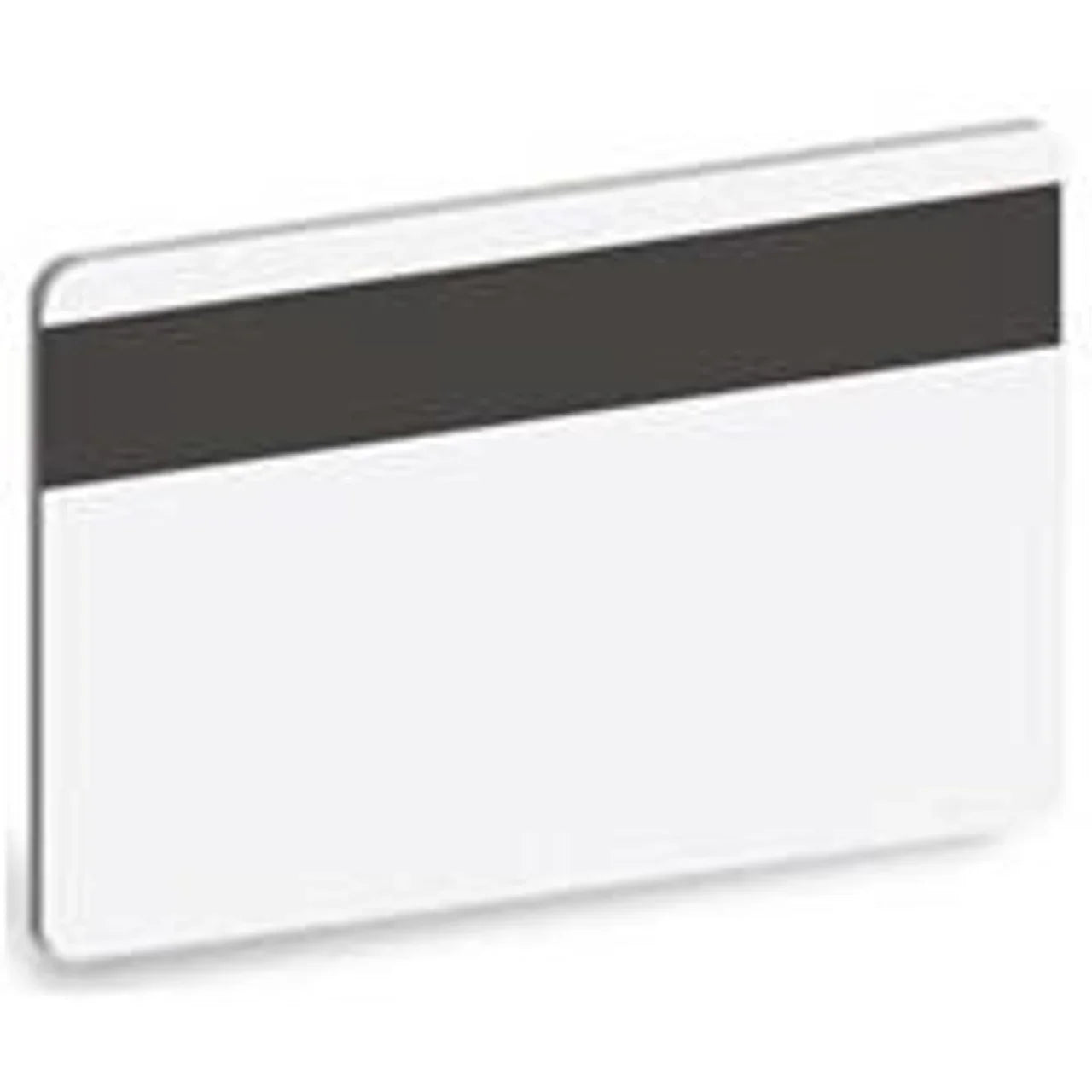 Blank white magstripe card with black magnetic stripe for ID badge printing